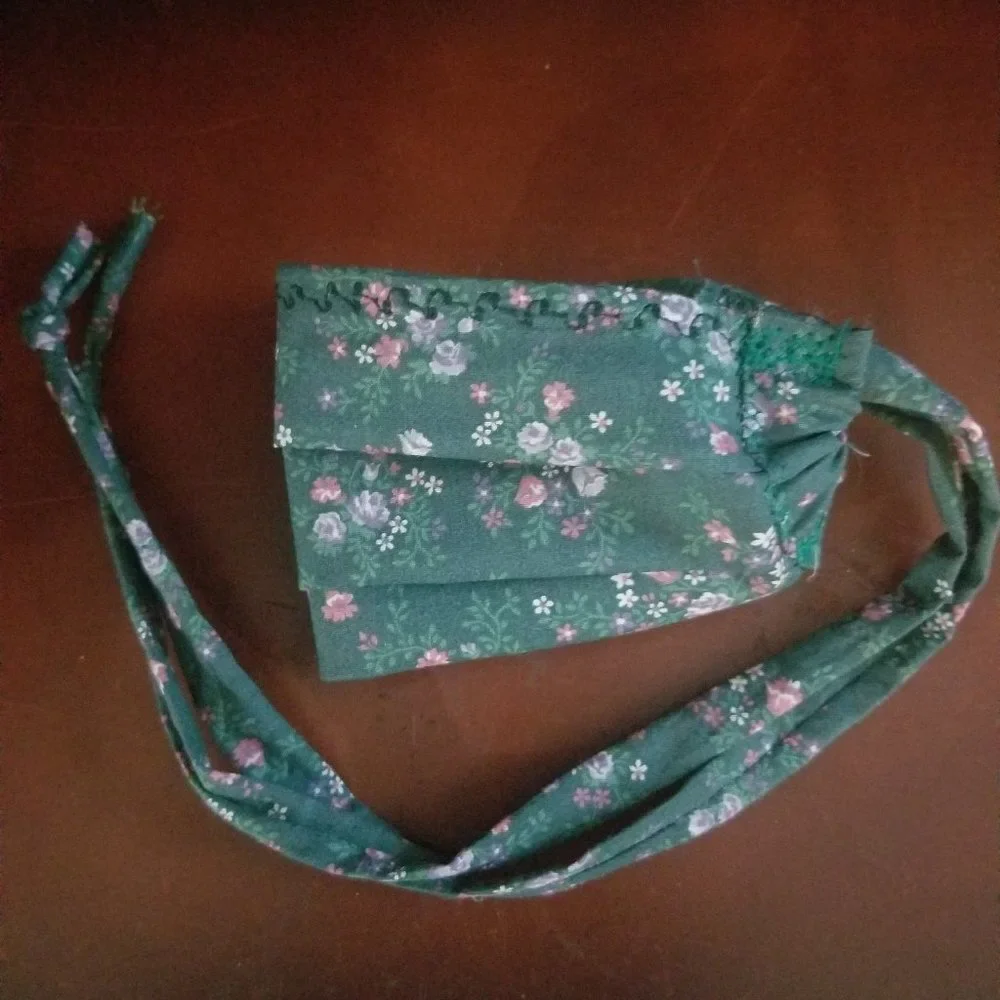 Adult Face Masks - Floral on Green - Filter Pocket - Roomy - Breathable